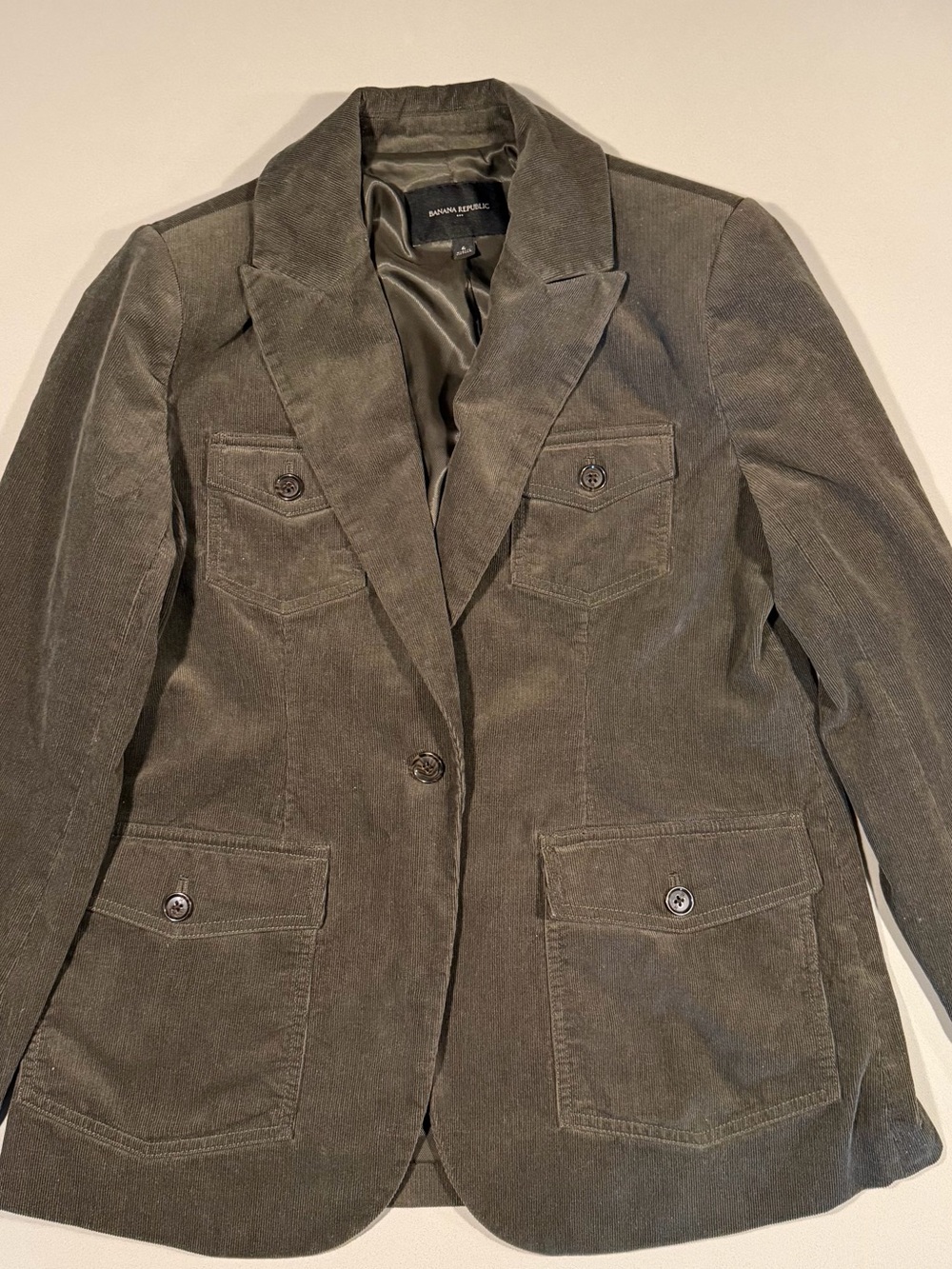 Banana Republic Olive Green Corduroy Blazer Jacket - Women